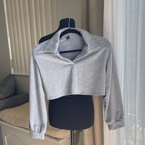 SHEIN Light Gray Cropped Sweater S